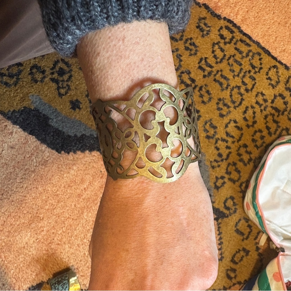 Stamped brass cuff